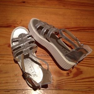 Silver Chunky Strapped Platform Sandals