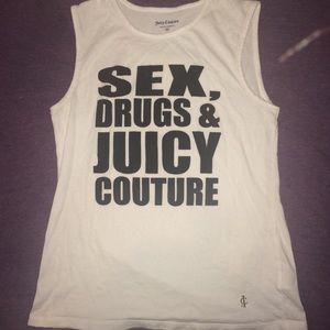 SEX, DRUGS & JUICY COUTURE white muscle tee XS