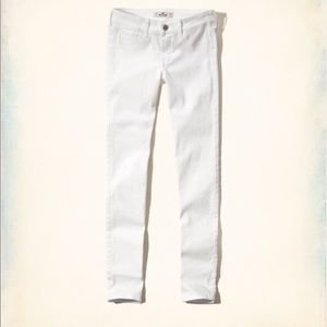 White hollister super skinny jeans