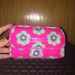 Hot pink Vera Bradley two zip & coin pouch wallet