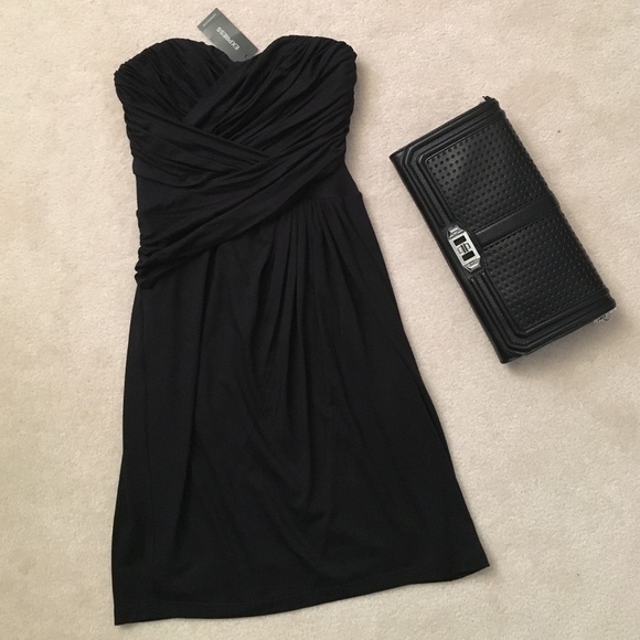 Express Strapless Black Dress