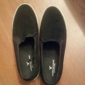 Black suede tennis shoes