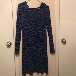 Blue and black zebra dress