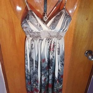 Ethnic long floral dress with straps