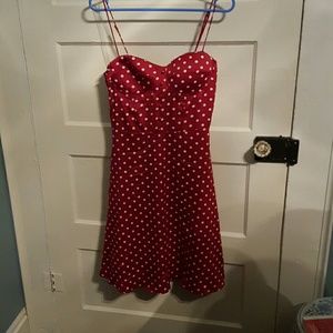 Red polkadot party dress
