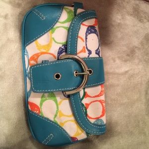 Colorful coach clutch