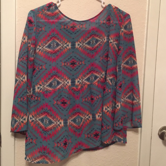 Aztec print blouse