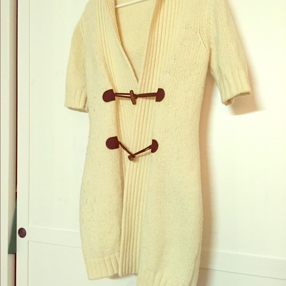 Theory Winter white toggle cardigan with hood