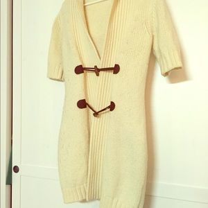 Theory Winter white toggle cardigan with hood