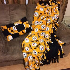 Custom made to order tie blanket and pillow sets!