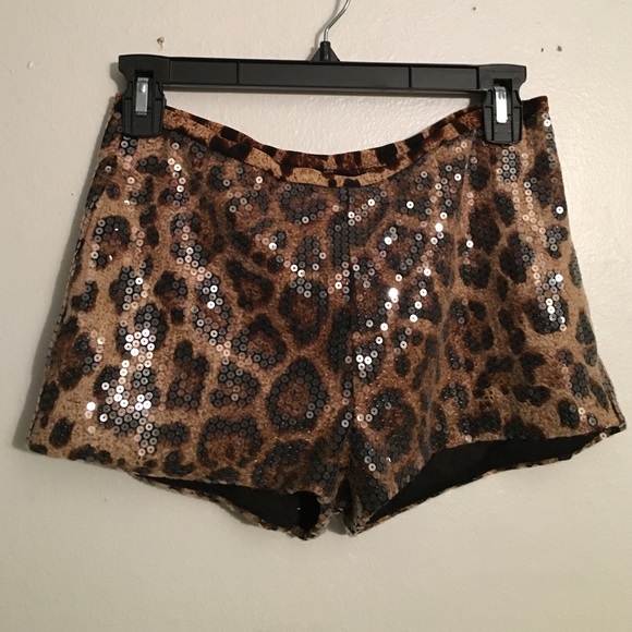 Forever21 leopard sequin shorts