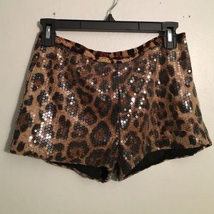 Forever21 leopard sequin shorts