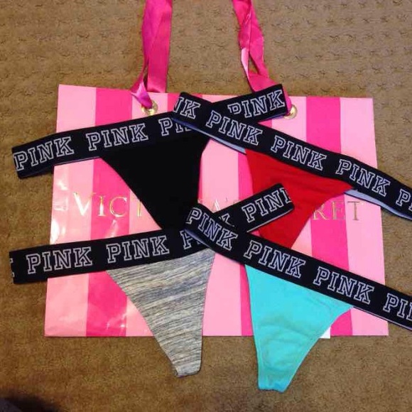 Victoria's Secret PINK Logo Thong Bundle small