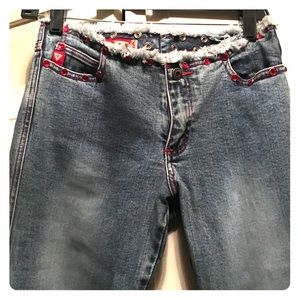 Guess red studded jeans