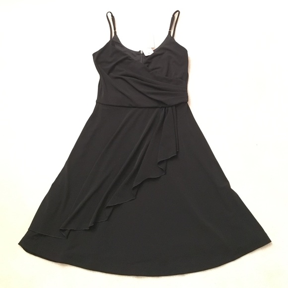 BR Black wrap front dress