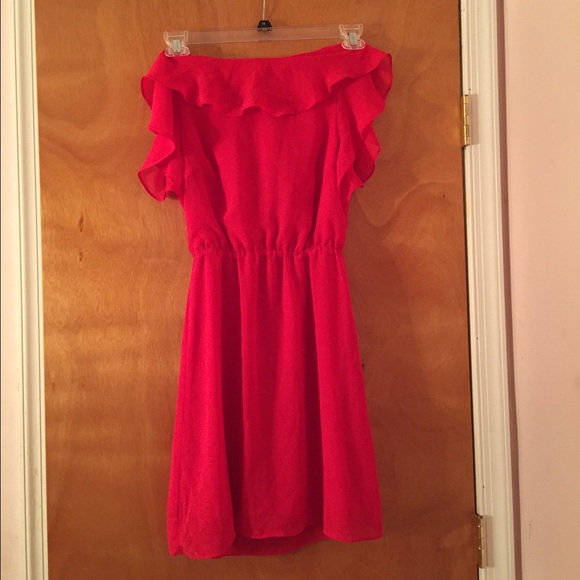 Red flowy cocktail dress