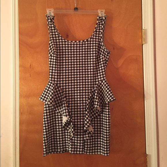 Black and white peplum/body con dress