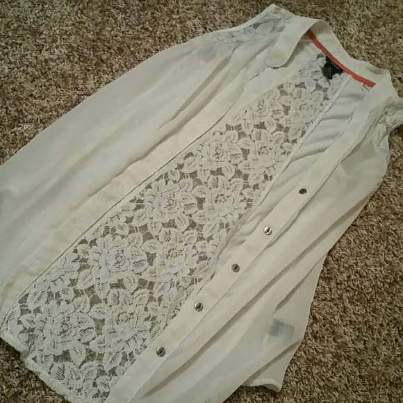 Sheer lace back top