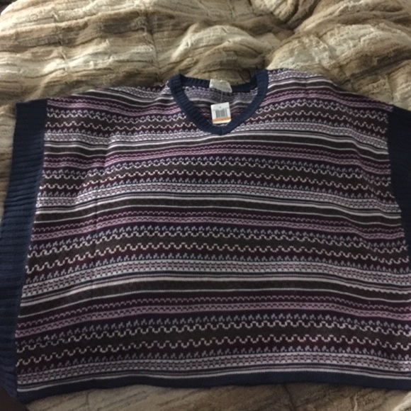 Multicolored Poncho Top