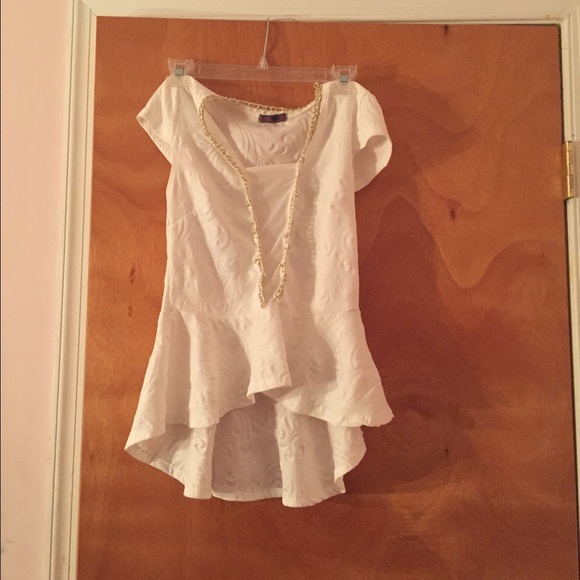 White High Low Blouse