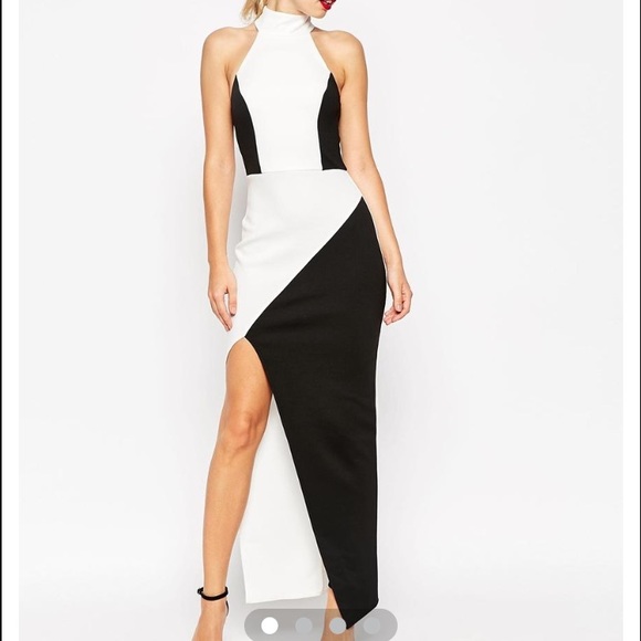ASOS Black & White Dress with Slit