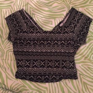 Tribal Print Crop Top