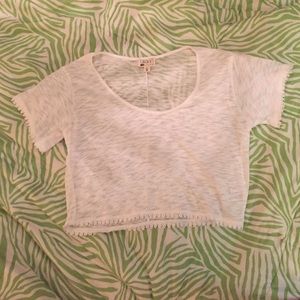 LA Hearts White Cropped Top