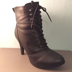 Lace Up Heeled Boot