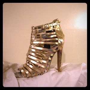New! Gold strappy sandals from 2B by BeBe