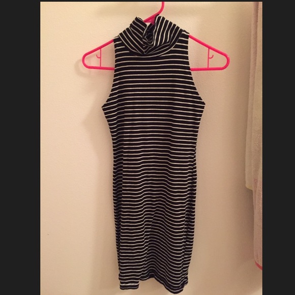 American Apparel Dresses & Skirts - SALE Sleeveless Cotton Fitted Stripped Turtleneck