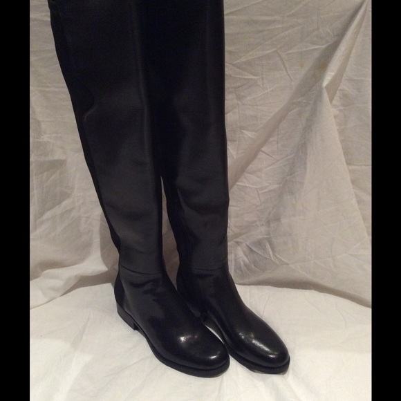 Nine West over the knee black leather boots size 5