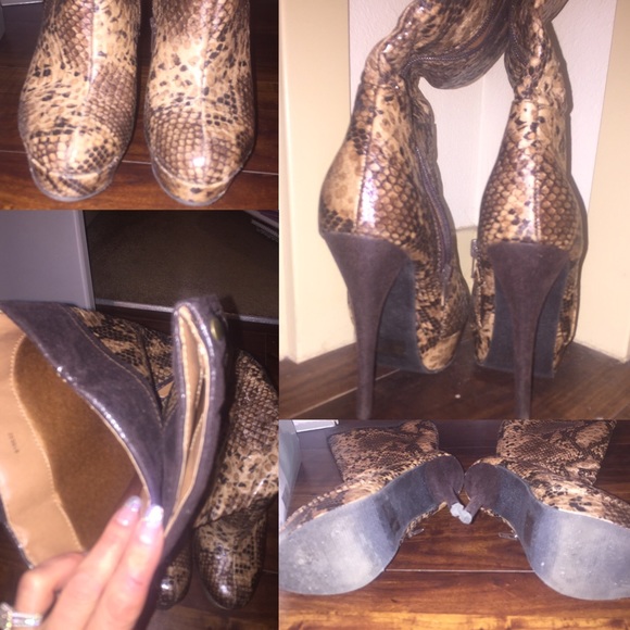 snake skin pattern like new  /texture boots  - 7 - Picture 3 of 3