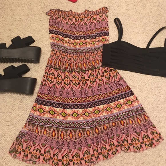 Aztec colorful mini dress