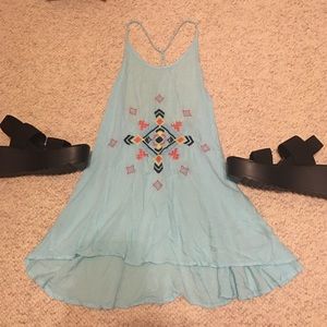 Blue hi to low tank top