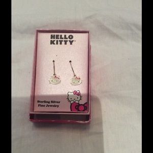 Hello kitty earrings one size sterling silver