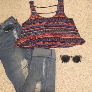 Aztec colorful crop top
