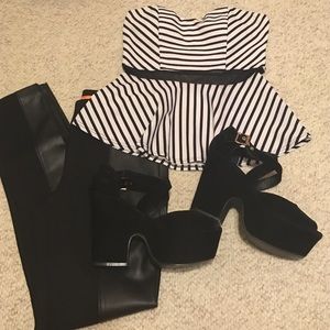 Strapless peplum crop top