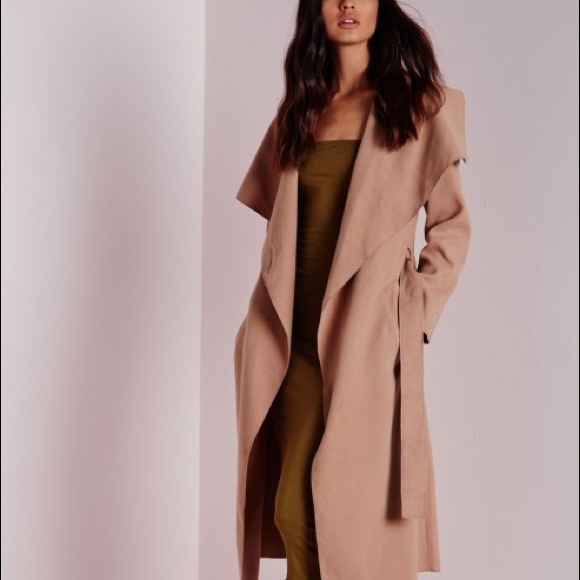 Missguided camel waterfall coat