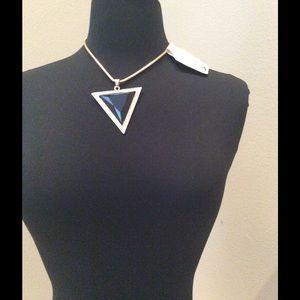 Black and gold and crystal statement necklace