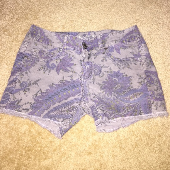 American Eagle paisley corduroy midi shorts
