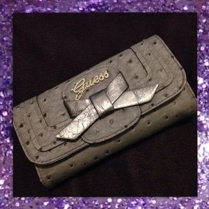 Guess Faux Ostrich Leather Wallet