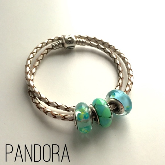 Pandora Jewelry - Pandora Champagne Double Wrap Leather Bracelet