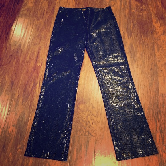 Georgiou Studio Black Shiny Pebble Pants - 10