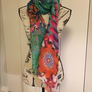 Desigual colorful long light scarf