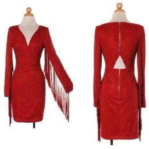 Red fringe dress