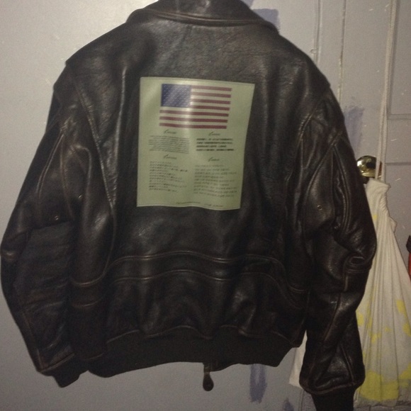 US NAVY ! TOPGUN FLIGHT LEATHER JACKET - Picture 1 of 4
