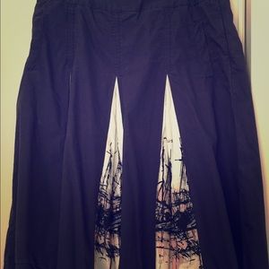 Navy Skirt with detailed panels