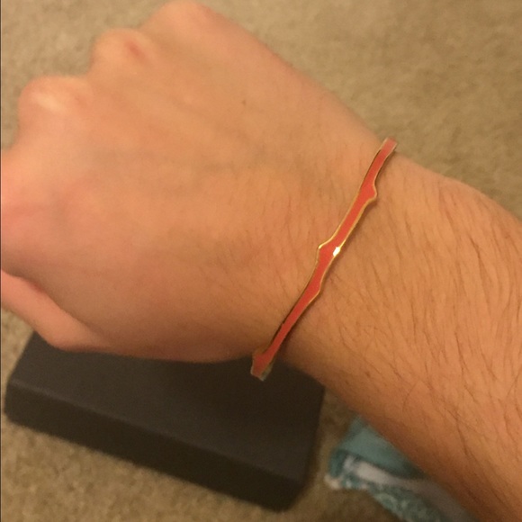 Coral and Gold Bangle