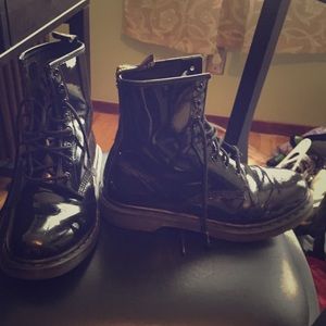 Patent leather black dr martens