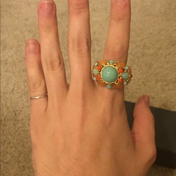 Turquoise and Orange Ring